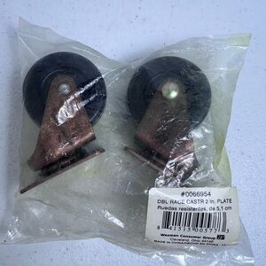 Pack of 2 Waxman Dbl Race Caster Wheel with 2" Plate Copper